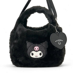 Kuromi Plush Boa Crossbody Bag
