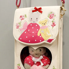 Marron Cream Mini Crossbody Bag (Teddy Friend Series)