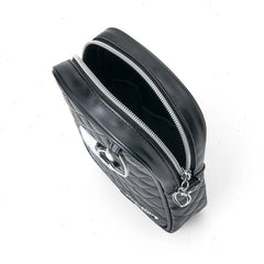 Hello Kitty Black Quilted Mini Crossbody (I Love Hello Kitty Series)