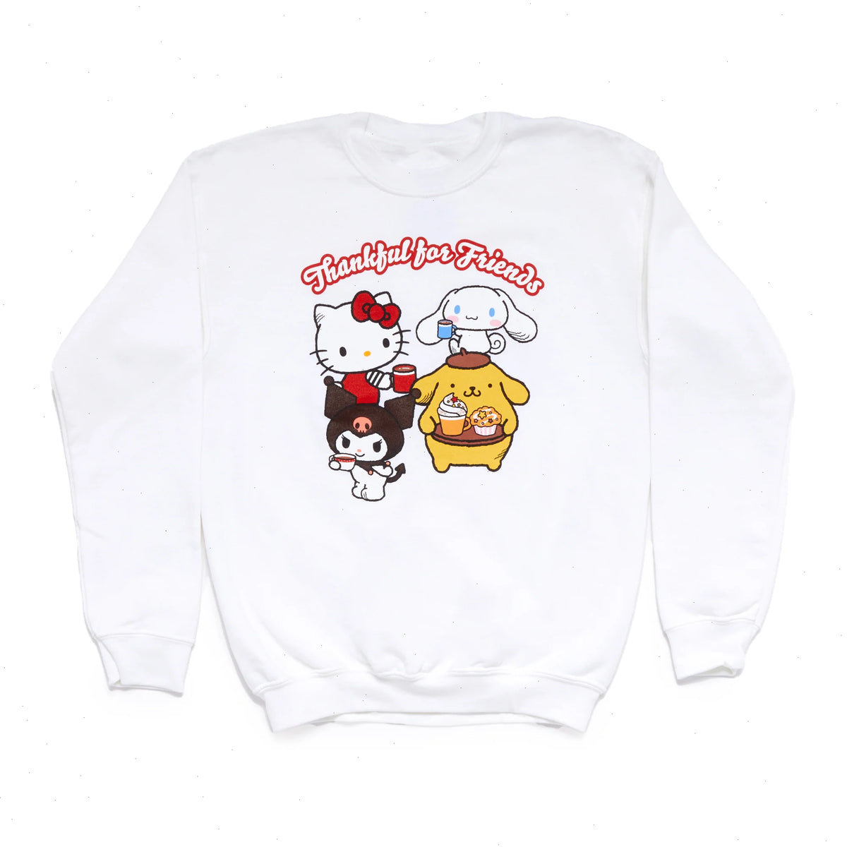 Hello Kitty and Friends Big Kids Thankful For Friends Crewneck (Ivory)