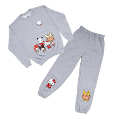 Hello Kitty and Friends Big Kids Cozy Fleece Loungewear Set (Heather)