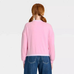 Hello Kitty and Friends Girls Chenille Patch Fleece Cardigan