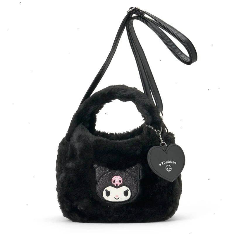 Kuromi Plush Boa Crossbody Bag